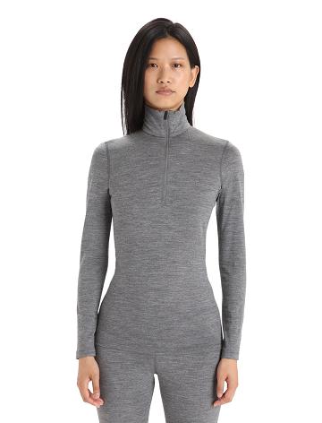 Gritstone Heather Icebreaker Merino 200 Oasis Long Sleeve Half Zip Thermal Top Women's One Piece & Sets | AU 1755EBCX